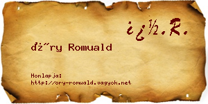 Őry Romuald névjegykártya